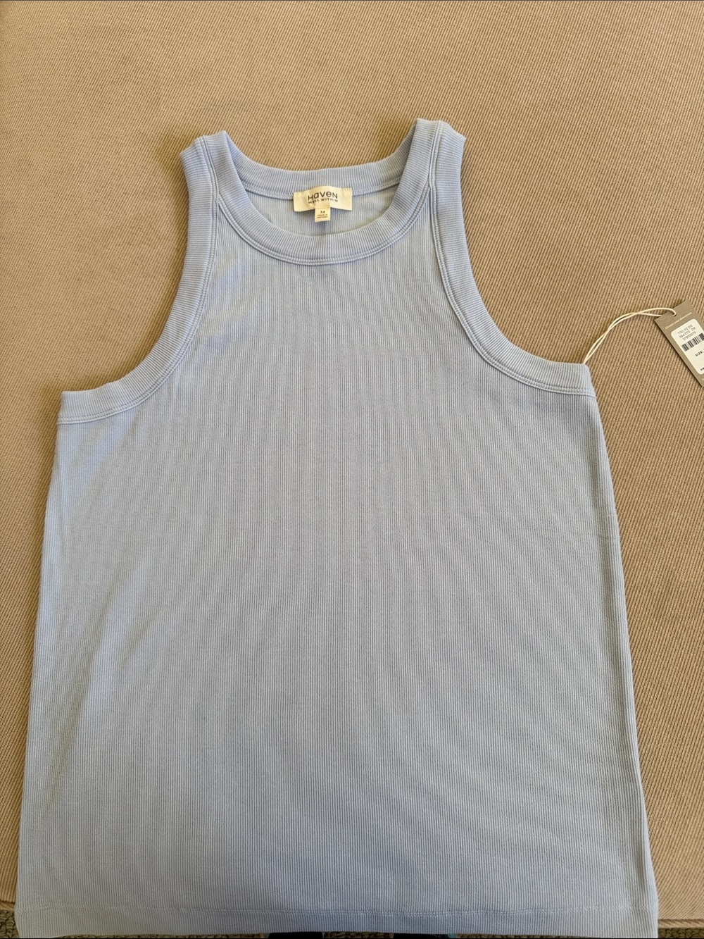 Haven + Ivory Baby Blue Ribbed Tank Top